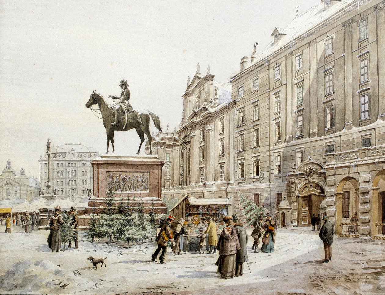 Marché de Noël à Am Hof, Vienne - Carl Wenzel Zajicek