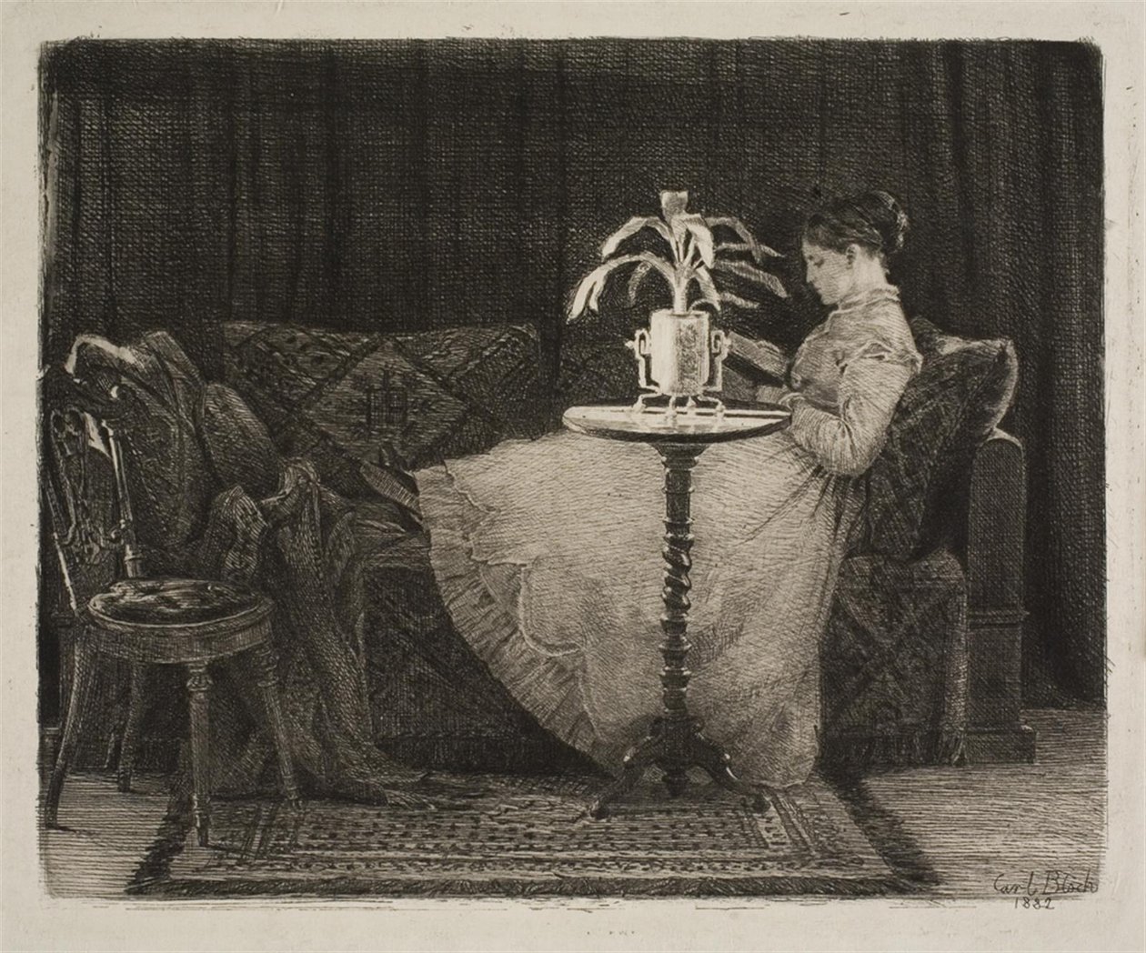Dame lisant - Carl Bloch