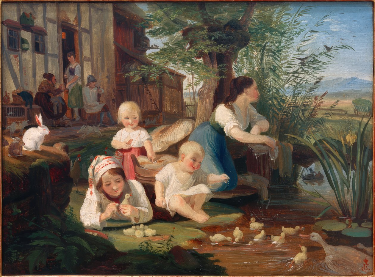 Mère avec enfants - Carl Engel von Rabenau