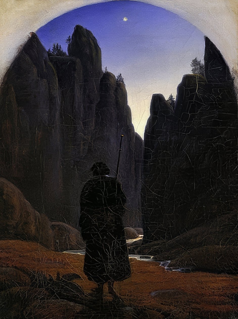 Pèlerins dans la vallée rocheuse. Vers 1820 - Carl Gustav Carus