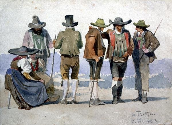 Une étude de groupe à Botzen - Carl Haag
