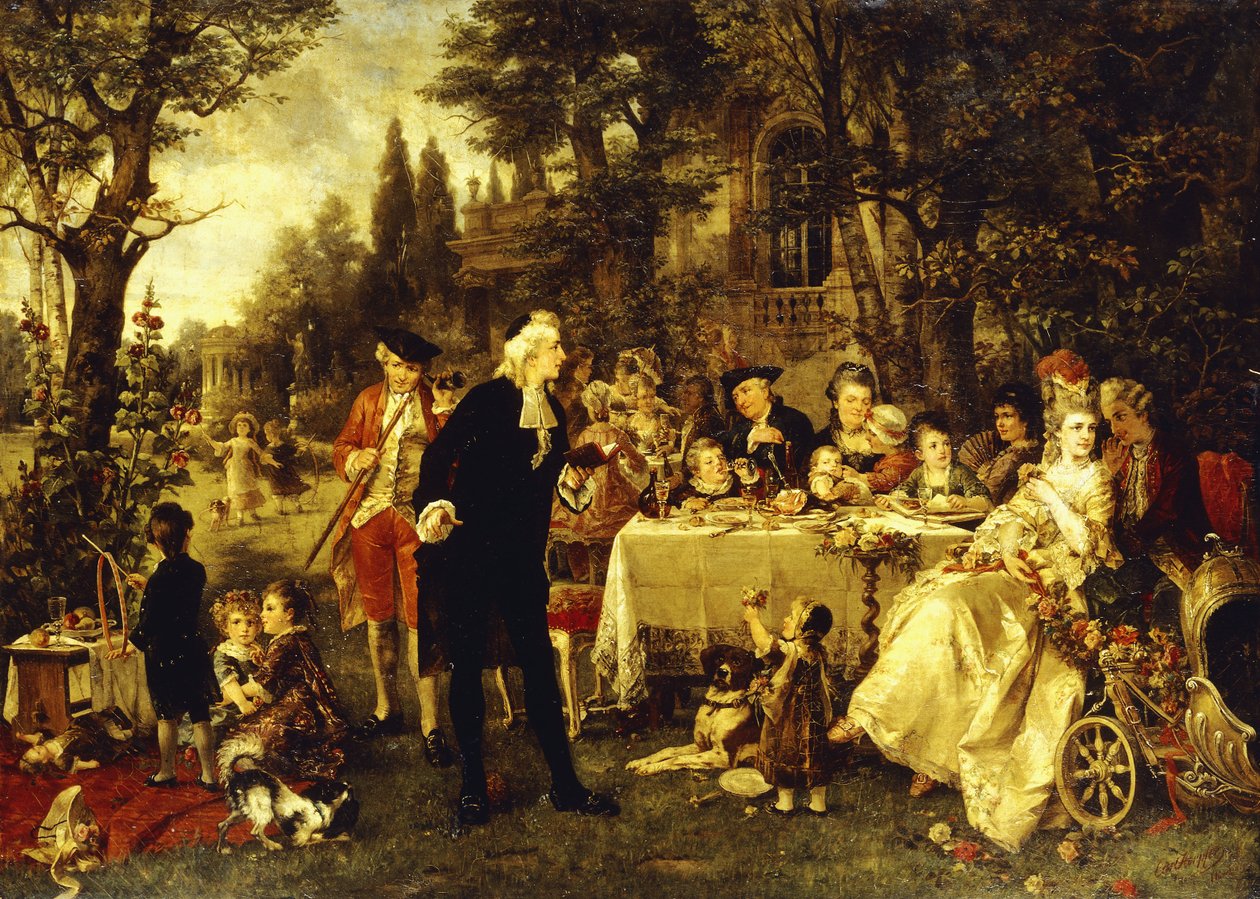 Fête de mariage dans le jardin de Fontainebleau - Carl Herpfer