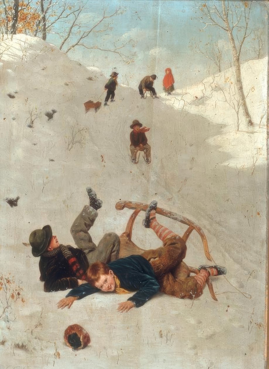 Enfants en luge - Carl Kronberger
