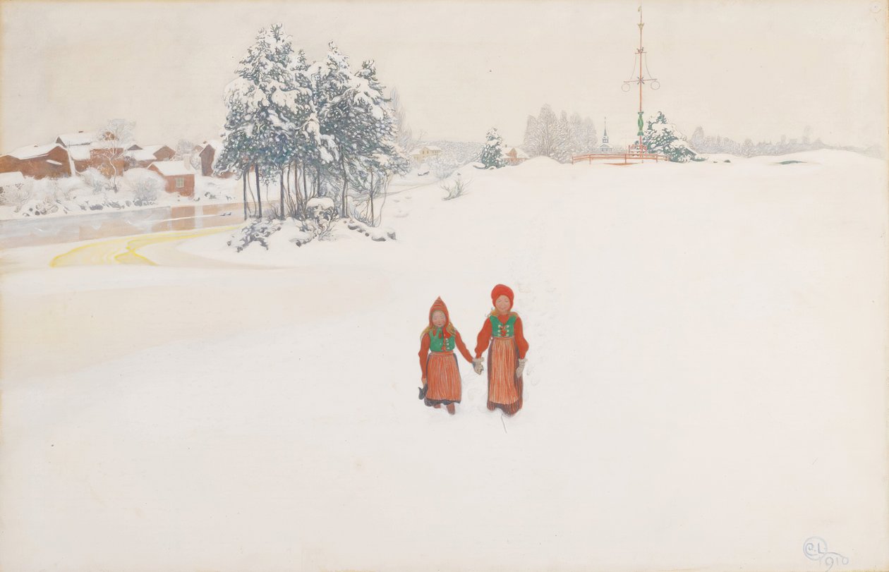 Dans la neige - Carl Larsson