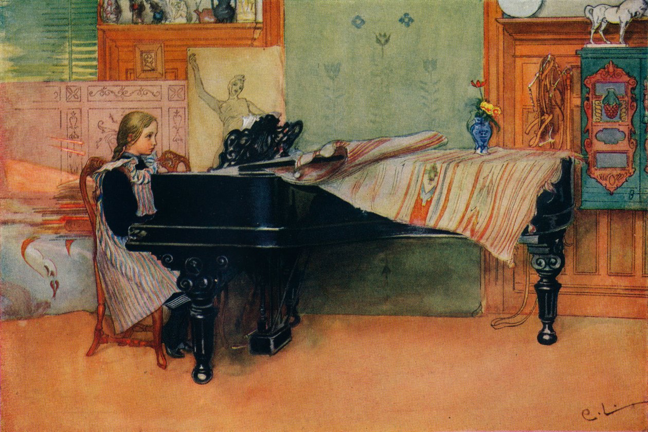 Suzanne au piano, vers 1900 - Carl Larsson