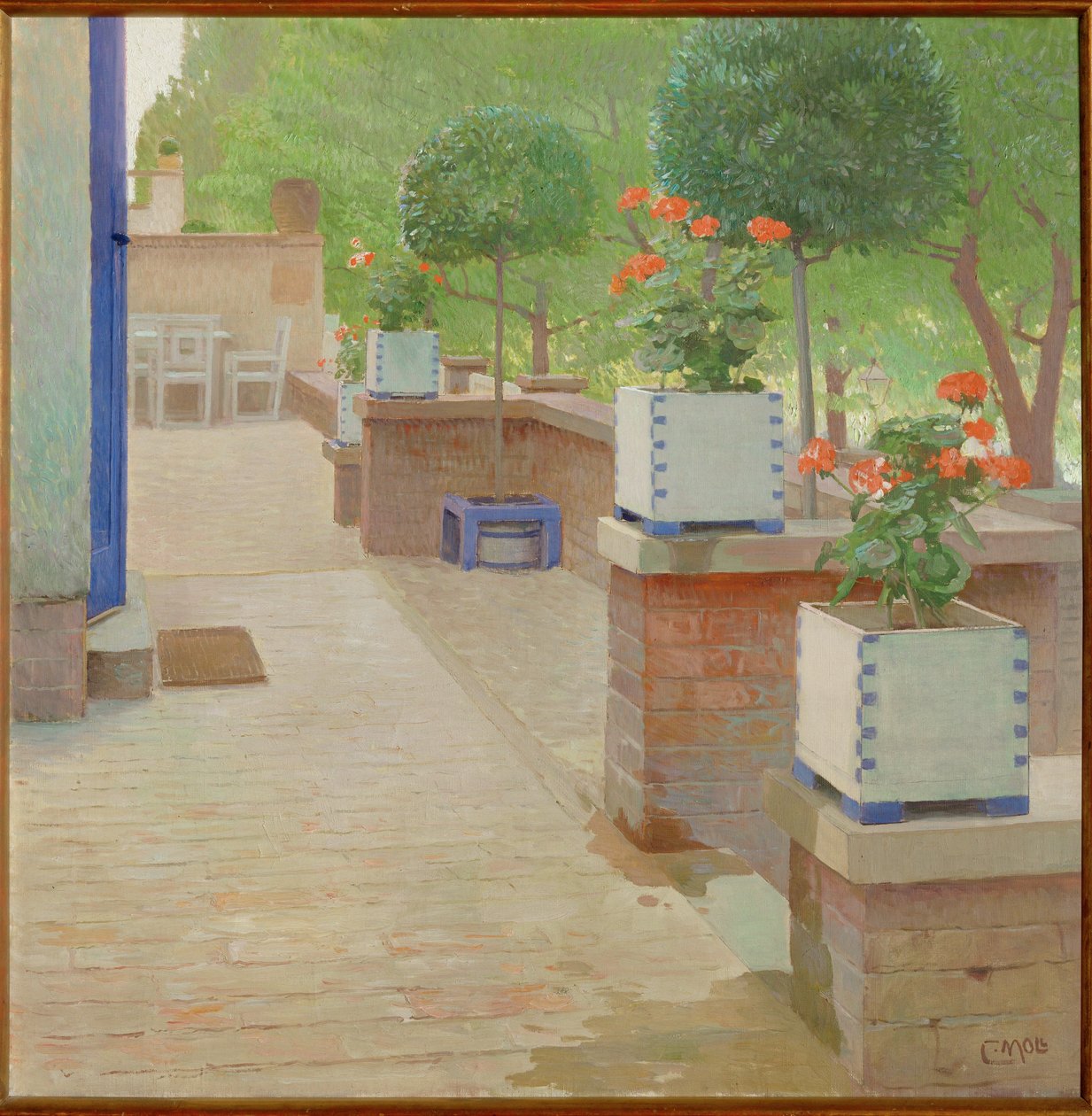 Gartenterrasse - Garden terrace … (painting on canvas) - Carl Moll