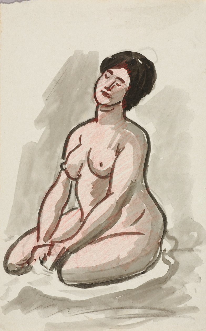 Femme nue, assise - Carl Newman