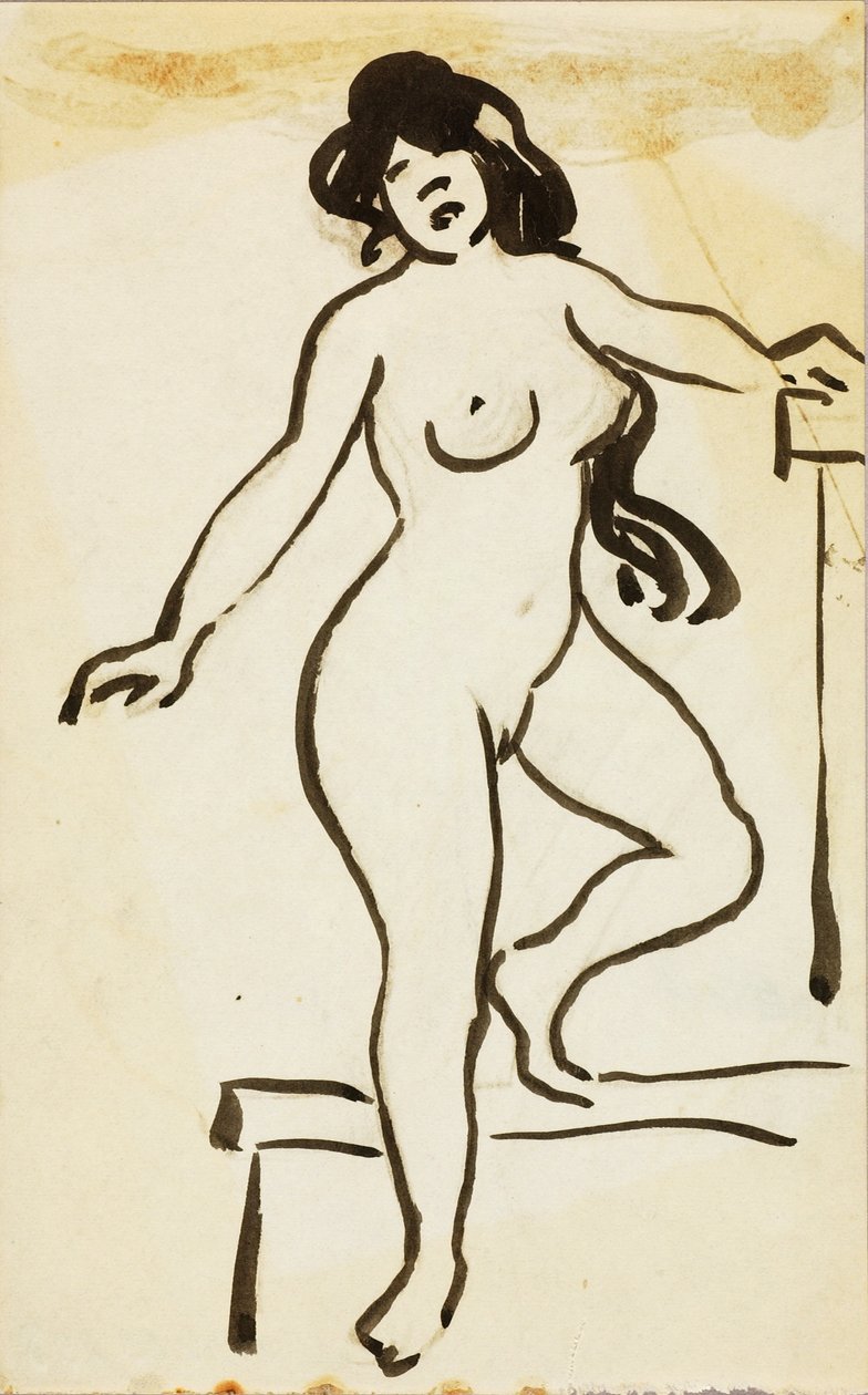 Femme nue, debout - Carl Newman