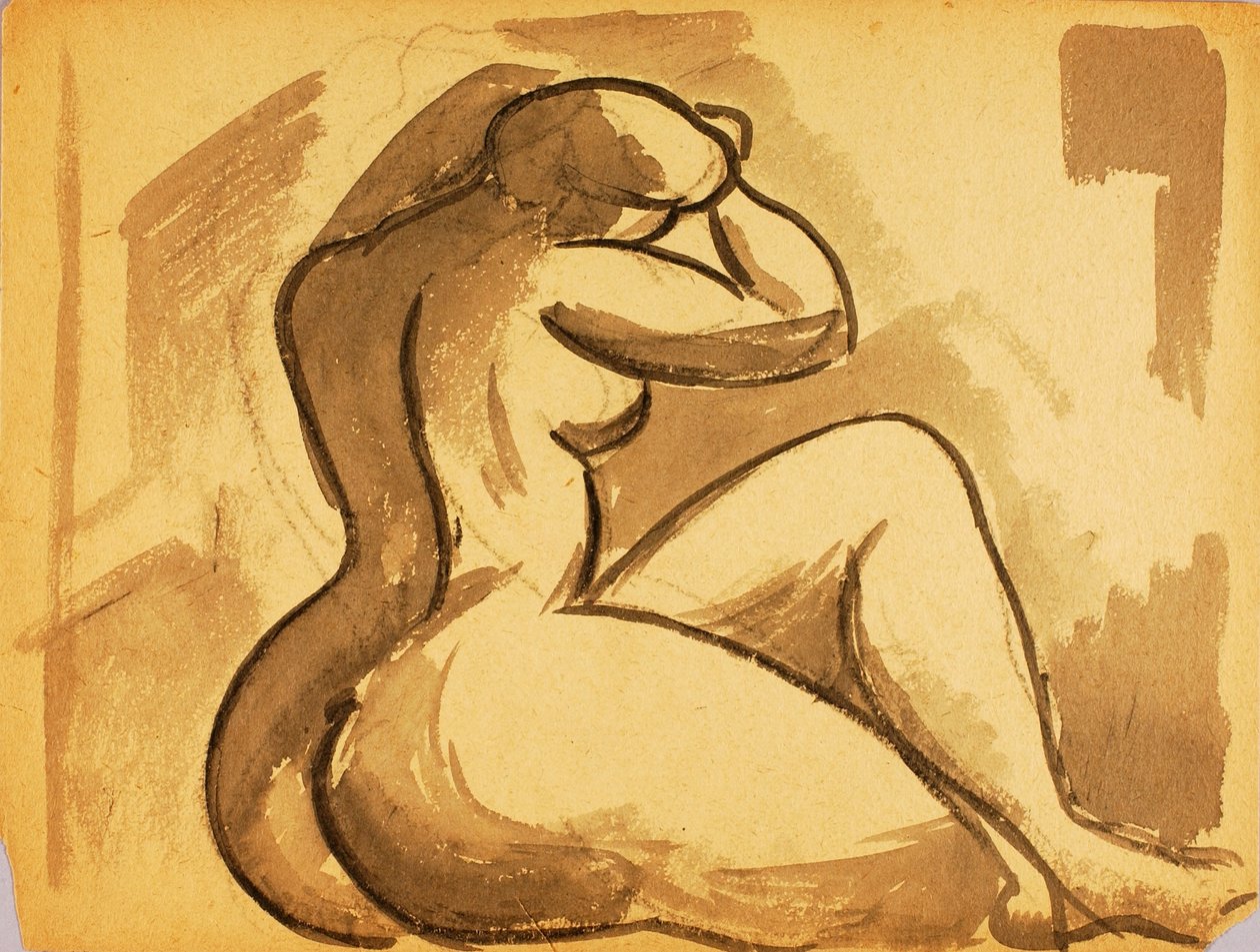 Femme nue assise - Carl Newman