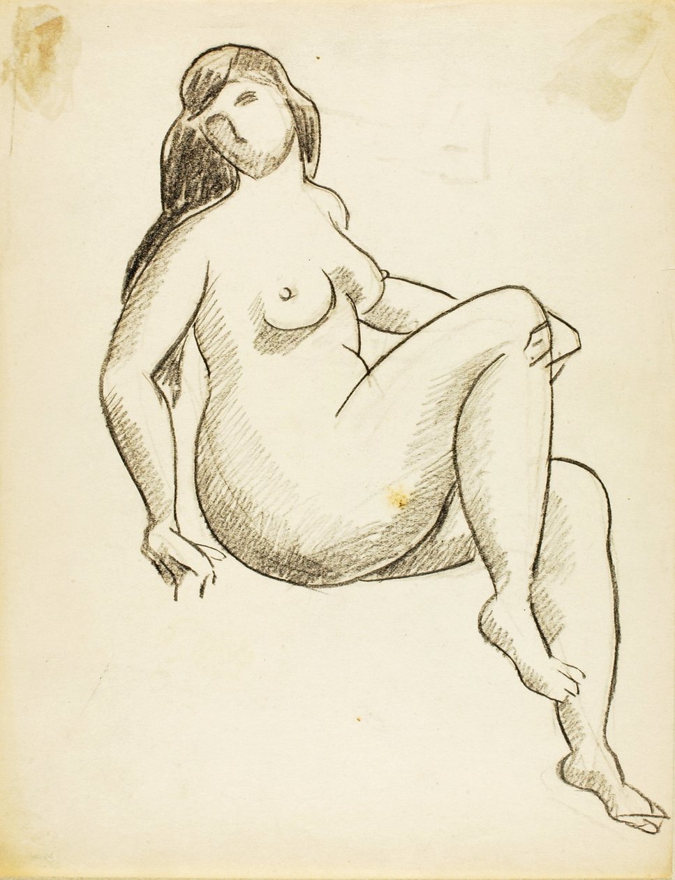 Femme nue assise - Carl Newman
