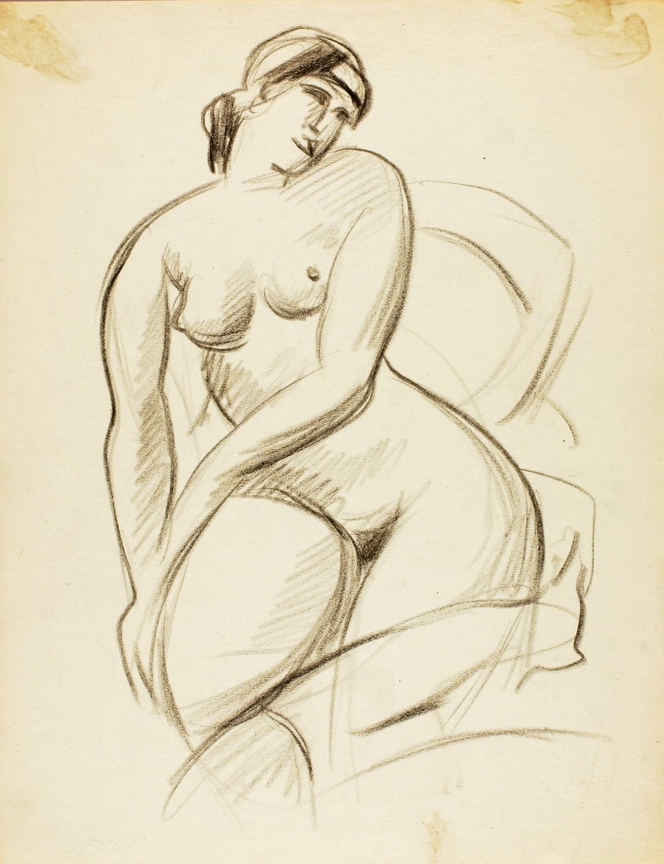 Femme nue assise - Carl Newman