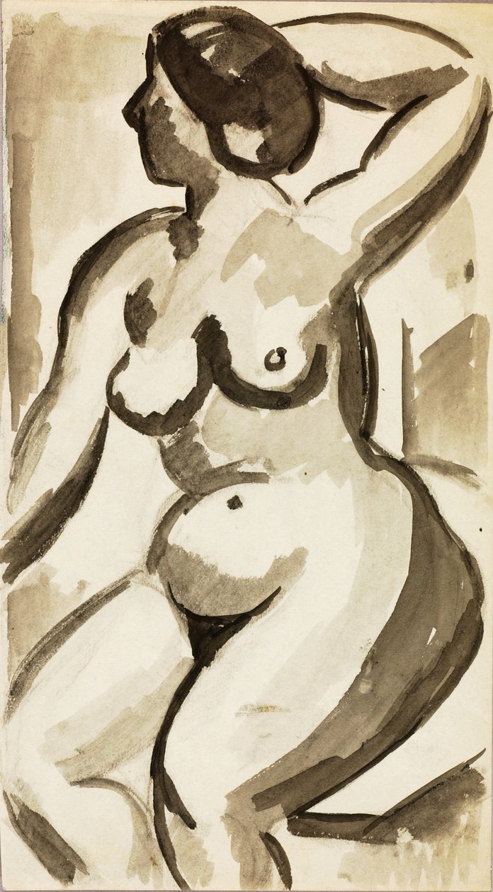 Femme nue assise - Carl Newman