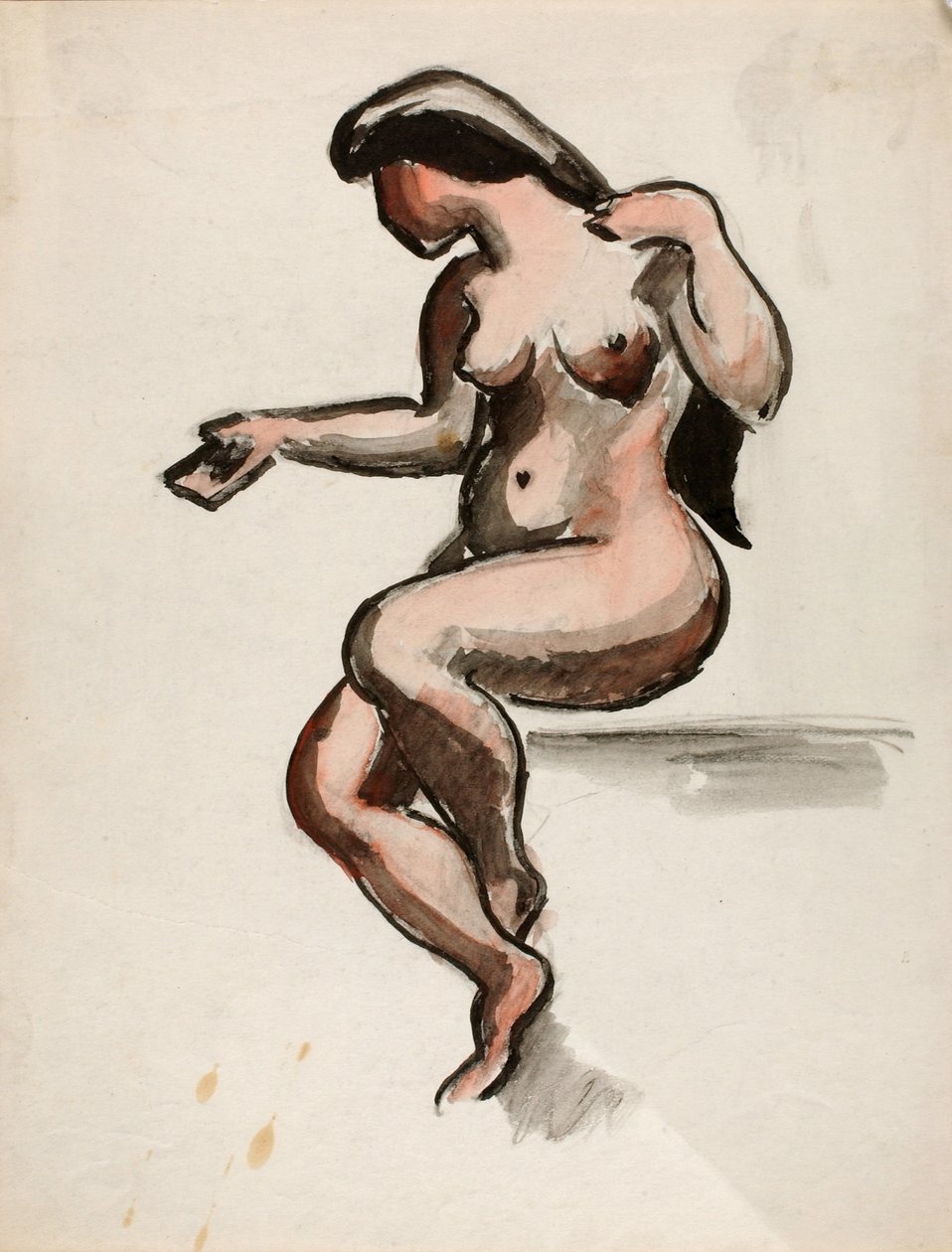Femme nue assise - Carl Newman