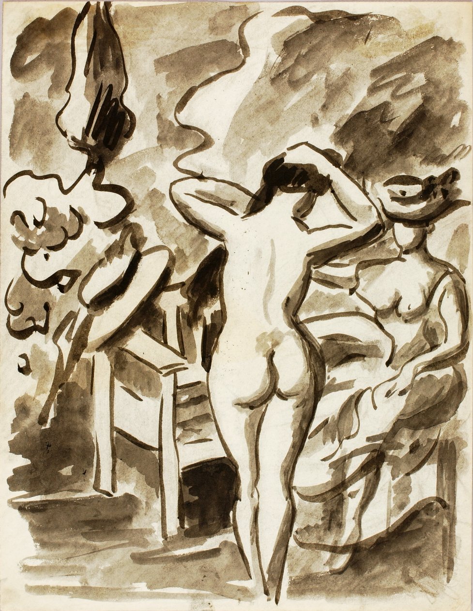 Deux figures féminines dans un jardin - Carl Newman