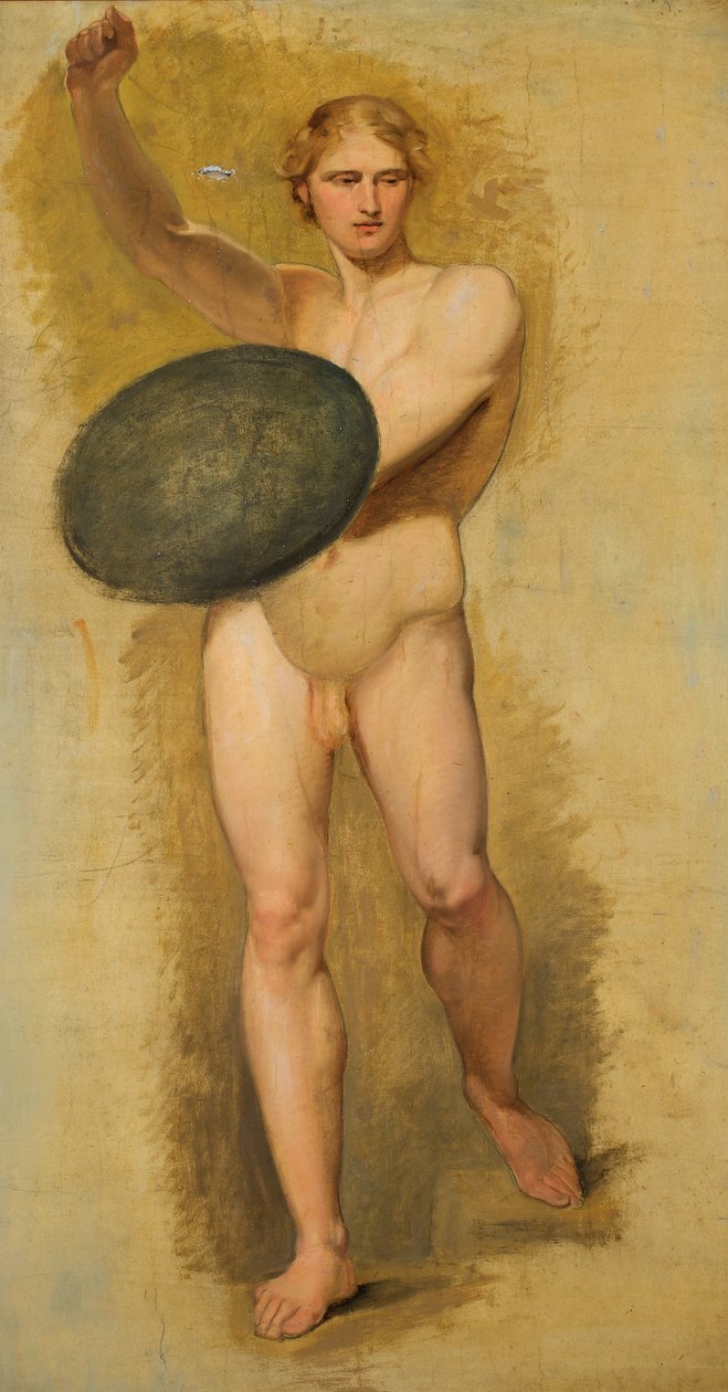 Jeune homme avec bouclier - Carl Rahl