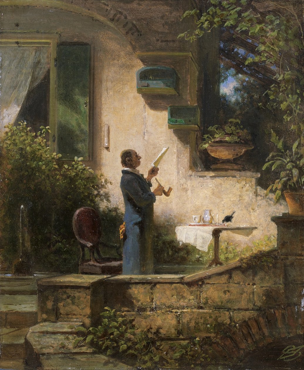 Un message important, années 1870 - Carl Spitzweg