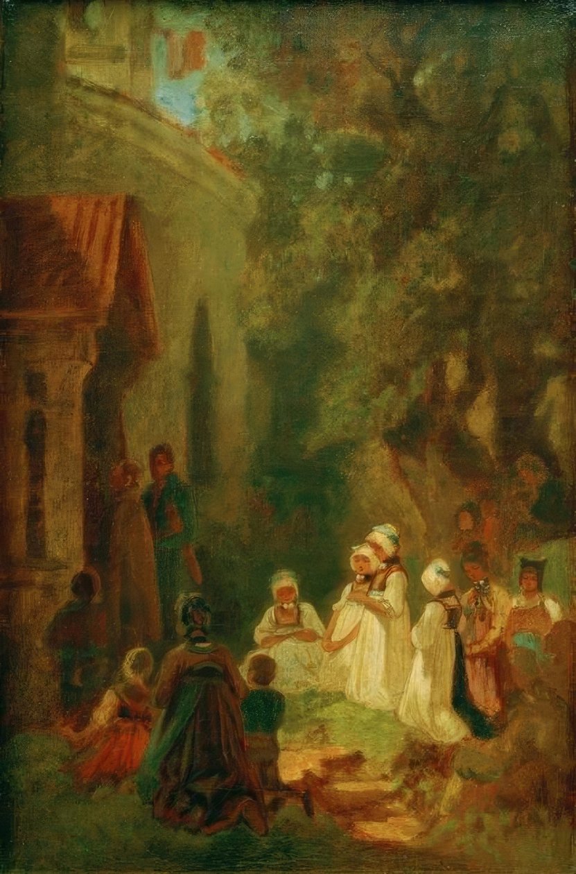 Dévotion devant la chapelle forestière - Carl Spitzweg