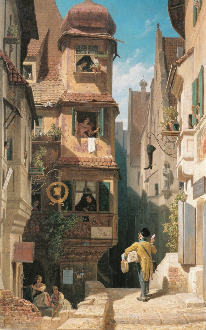 Le facteur dans la vallée des roses - Carl Spitzweg