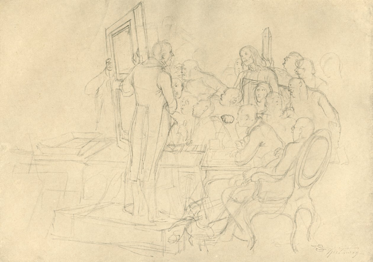 Die Kunstauktion, milieu-fin du 19e siècle, vers 1924 - Carl Spitzweg