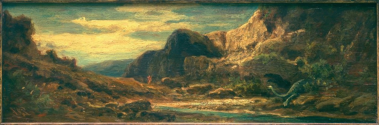 Paysage rocheux avec dragon - Carl Spitzweg