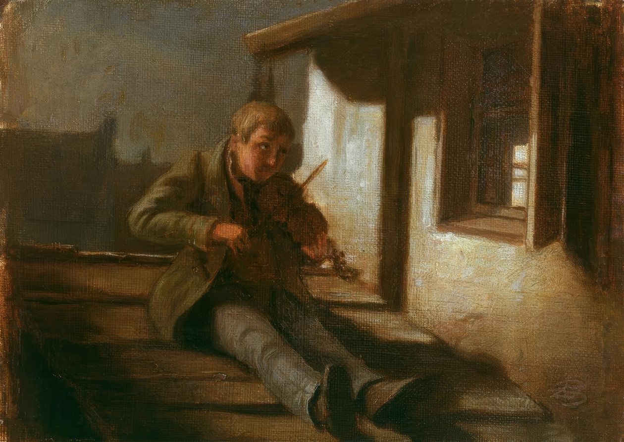 Violoniste sur le toit - Carl Spitzweg
