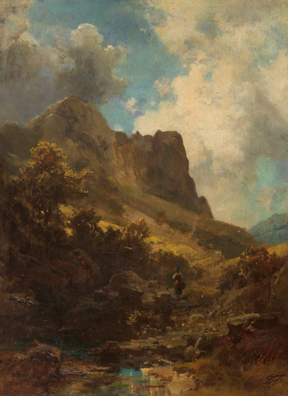 Canyon de la vallée avec une laitière - Carl Spitzweg