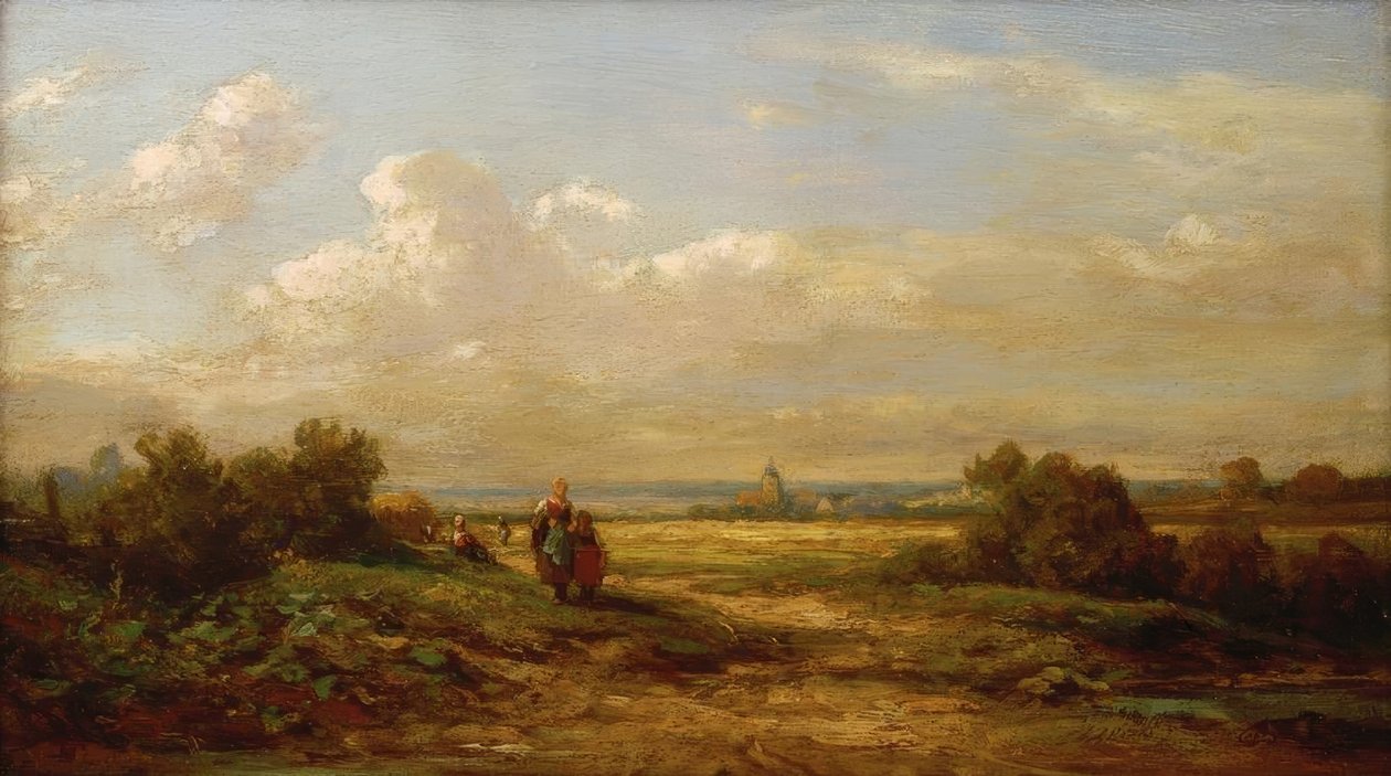 Vaste paysage avec des randonneurs - Carl Spitzweg