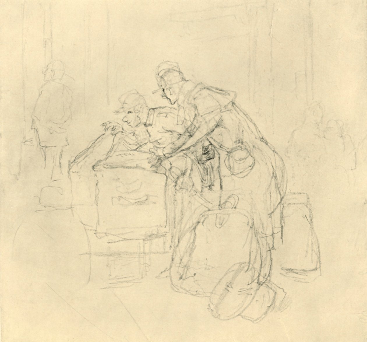 Zollvisitation II, milieu-fin du 19ème siècle, vers 1924 - Carl Spitzweg
