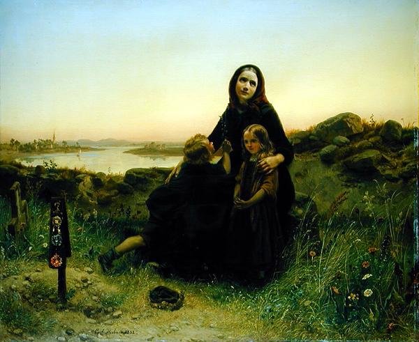 La veuve en deuil, 1852 - Carl Wilhelm Huebner