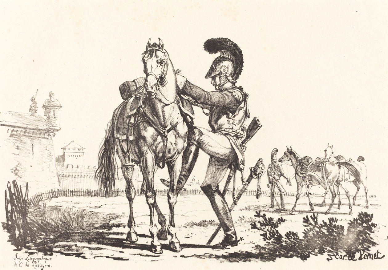 Carabinier montant un cheval - Carle Vernet