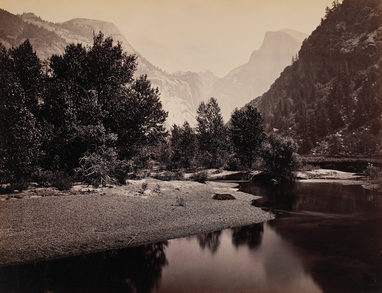 Vue lointaine des dômes, vallée de Yosemite, Californie - Carleton E. Watkins