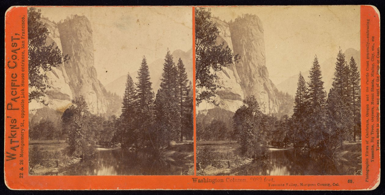 Colonne de Washington, 2082 pieds, Vallée de Yosemite, Comté de Mariposa, Californie. - Carleton E. Watkins