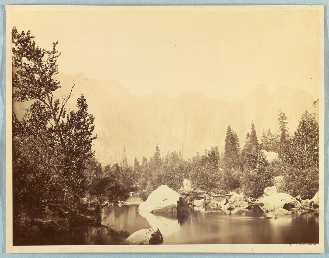 Vue sur la rivière Merced, Yosemite - Carleton E. Watkins
