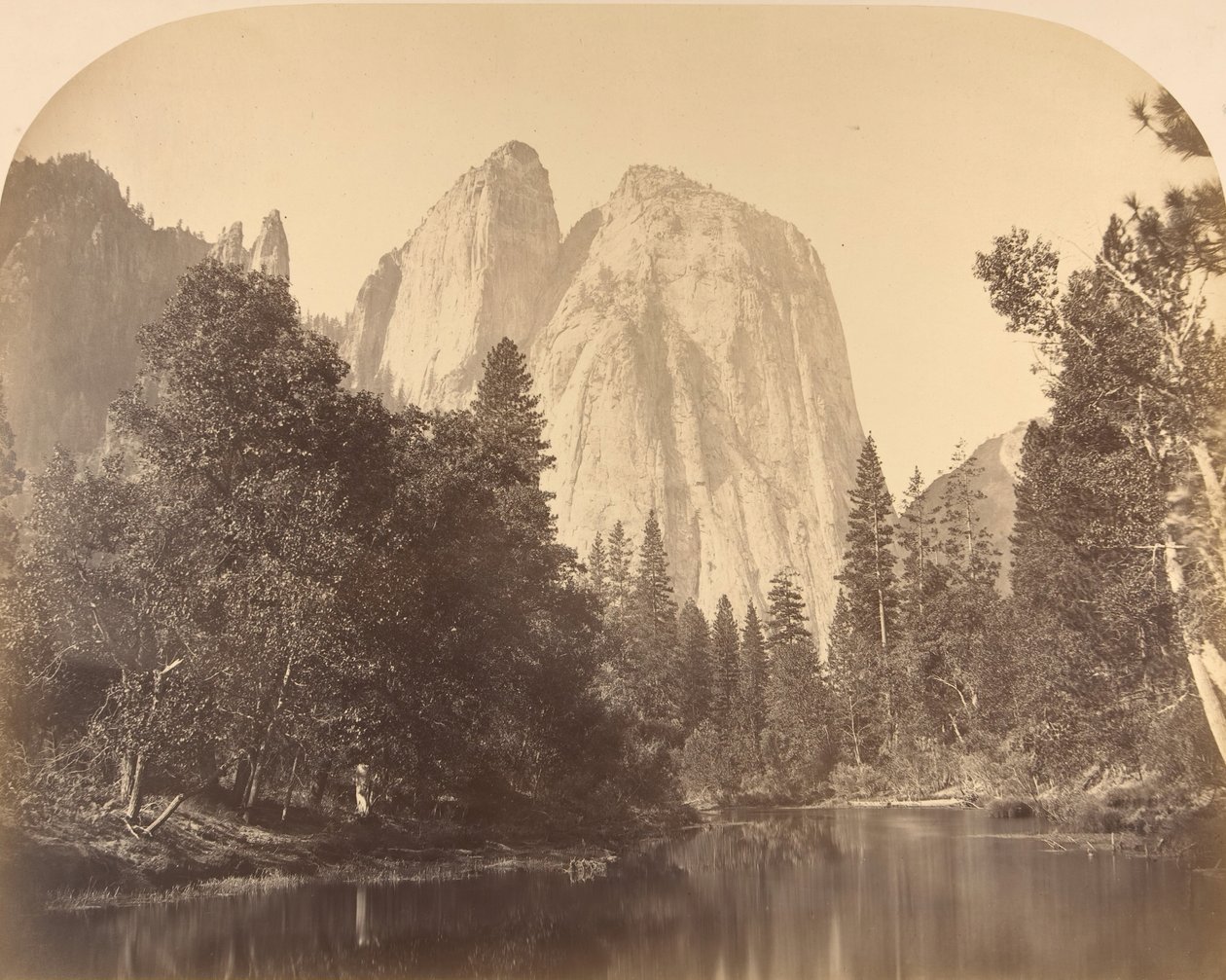 Cathedral Rock, vue de la rivière, 1861 - Carleton Emmons Watkins