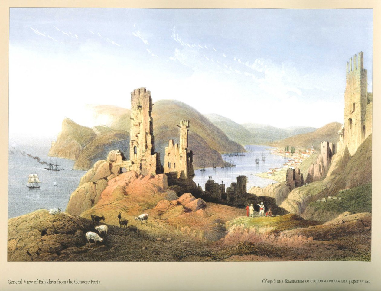 Vue générale depuis les fortifications génoises par Carlo Bossoli - Carlo Bossoli