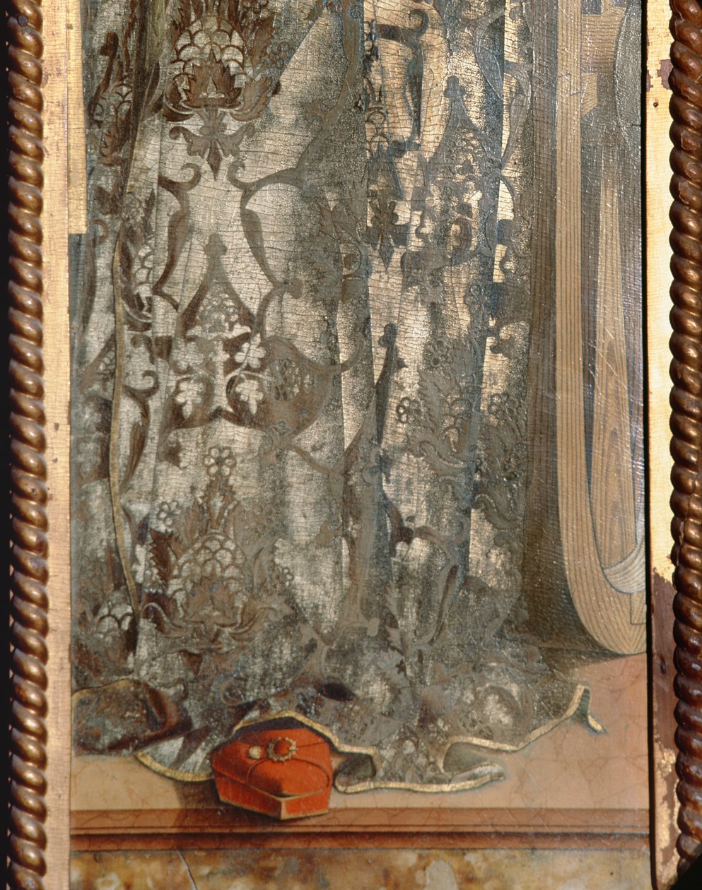 Sainte Catherine, détail de sa robe du triptyque de Santa Lucia (détail) - Carlo Crivelli
