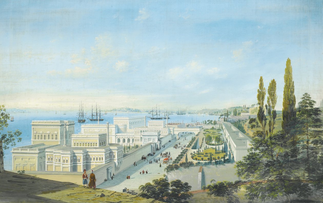 Le Palais de Çırağan à Constantinople - Carlo Bossoli