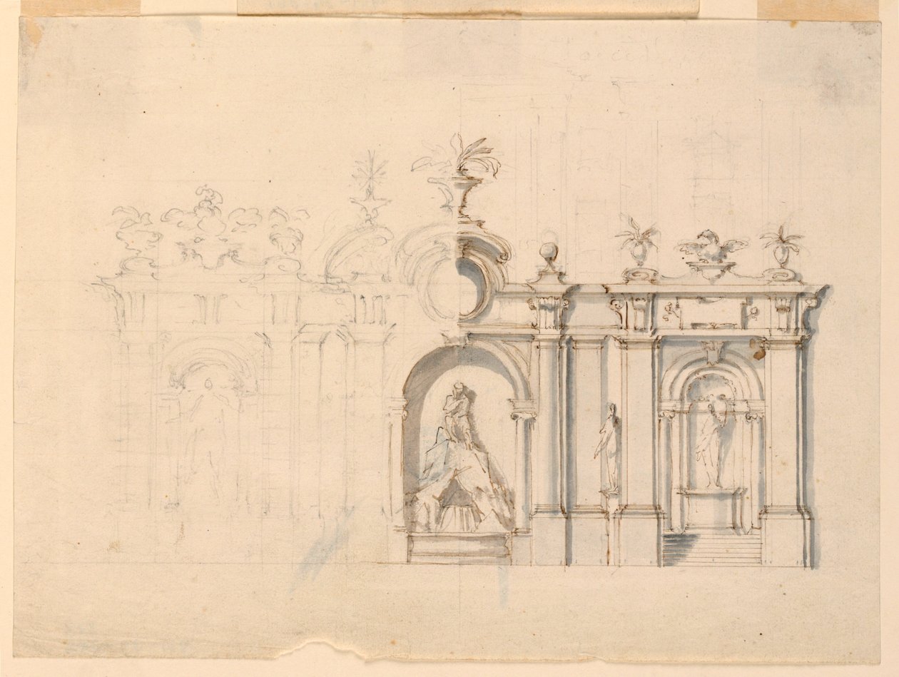 Colonnade avec fontaine - Carlo Marchionni
