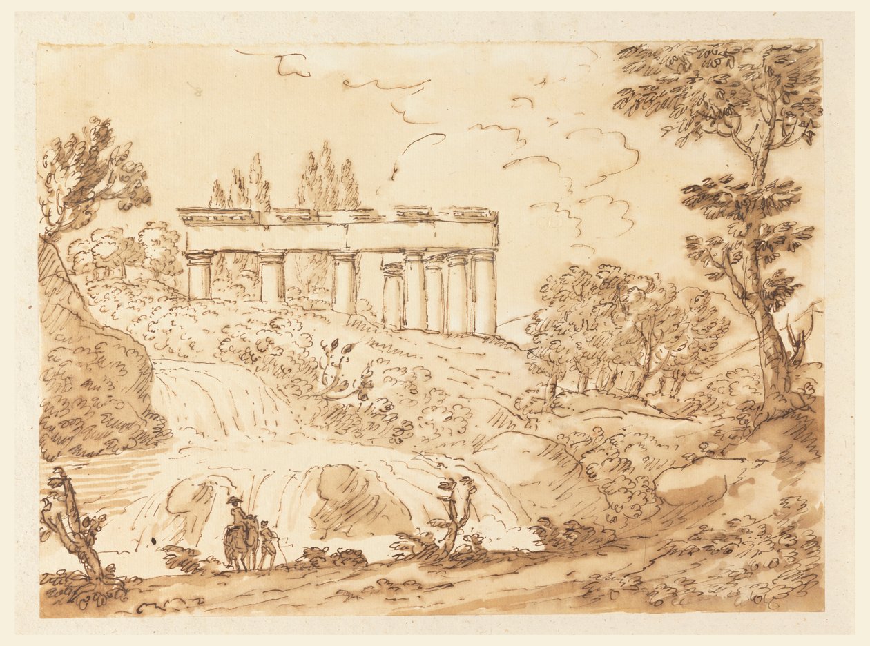 Paysage avec ruines de temple - Carlo Marchionni