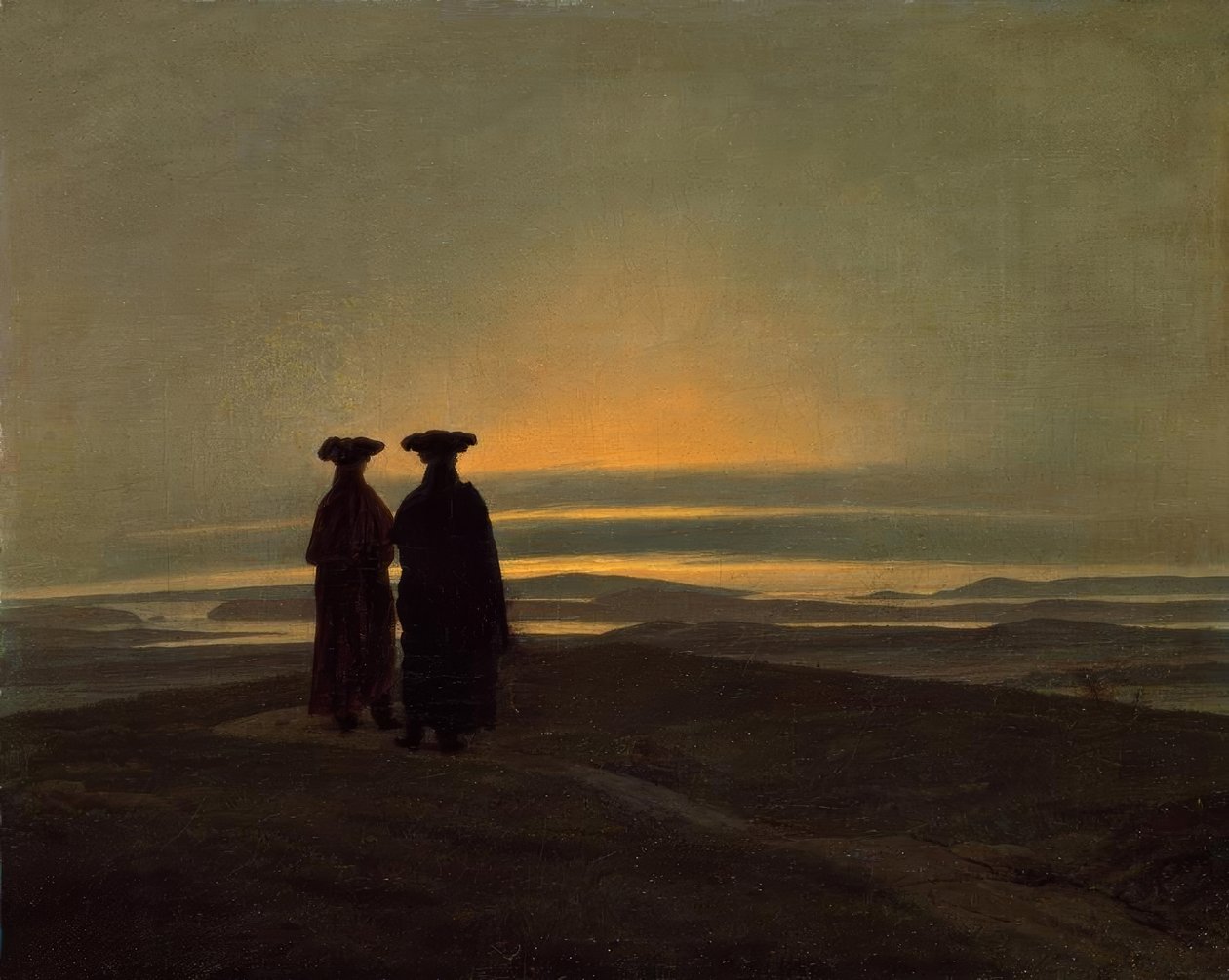 Paysage du soir avec deux hommes - Caspar David Friedrich