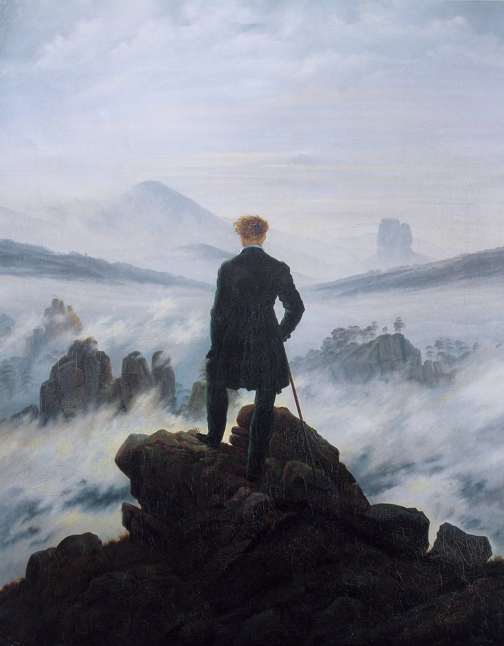 Le Voyageur au-dessus de la mer de brouillard - Caspar David Friedrich