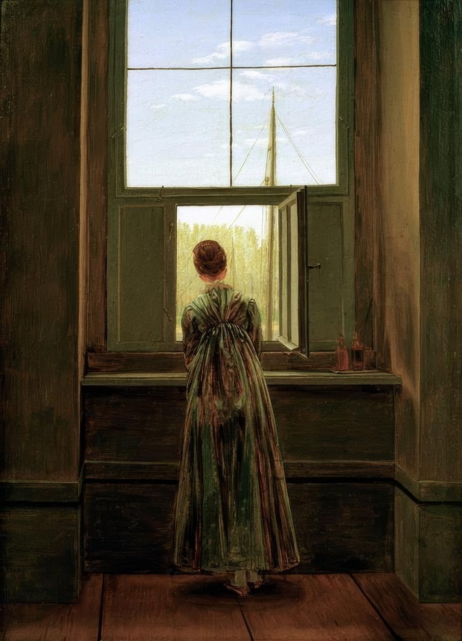 Femme à la fenêtre - Caspar David Friedrich