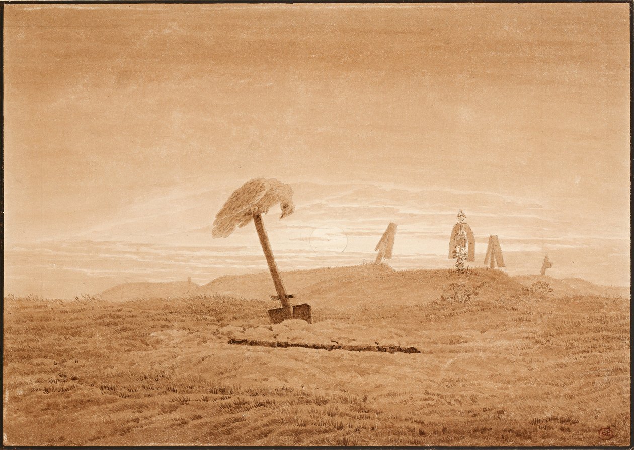 Paysage avec tombes, vers 1836 - Caspar David Friedrich
