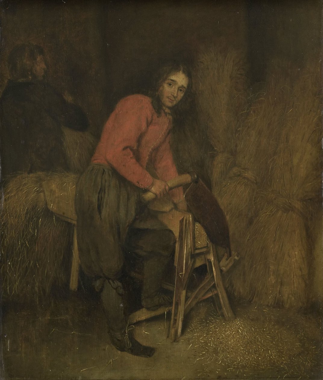 Coupe de bottes de foin - Caspar Netscher (attributed to)