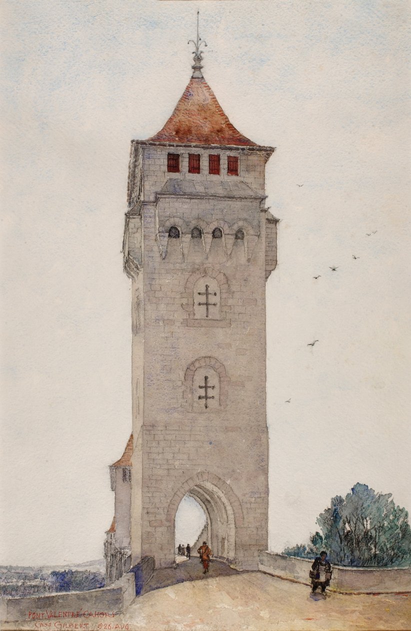 Pont Valentré, Cahors, 1926 - Cass Gilbert