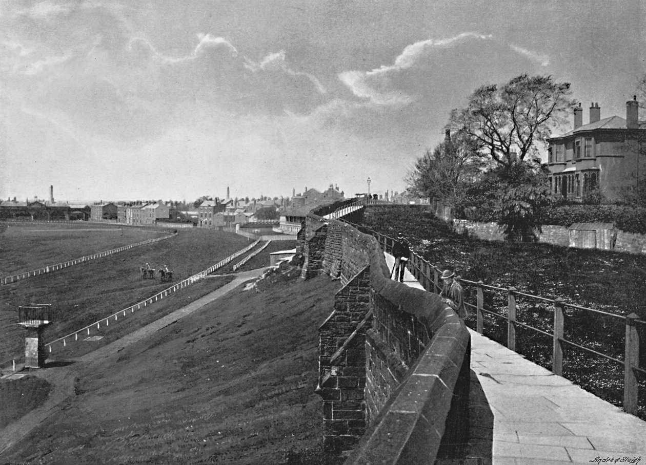 Le Mur et Roodee, Chester, vers 1896 - Catherall and Pritchard