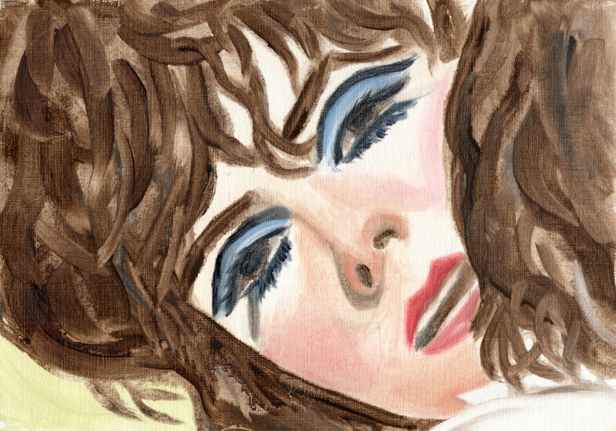 Myrte (ombre à paupières bleue), 2024 (huile sur papier) - Cathy Lomax