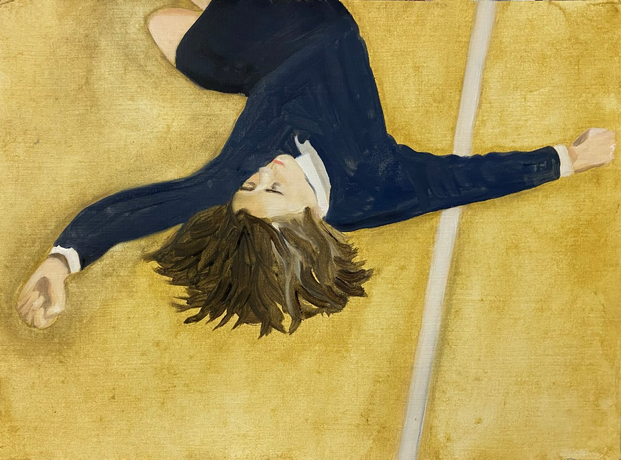 La chute, 2023 (huile sur papier) - Cathy Lomax