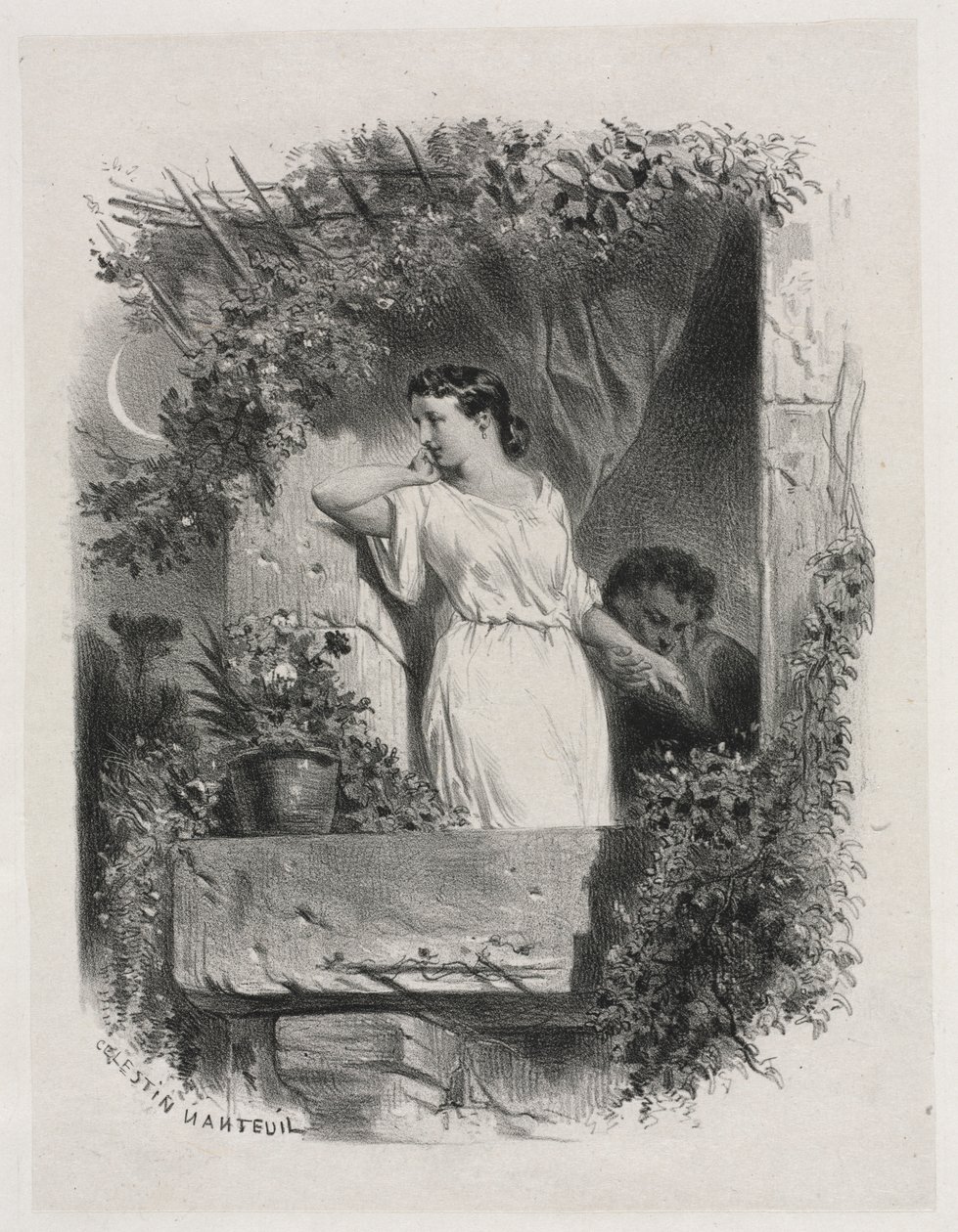 Sur le balcon, 1842 - Celestin Francois Nanteuil