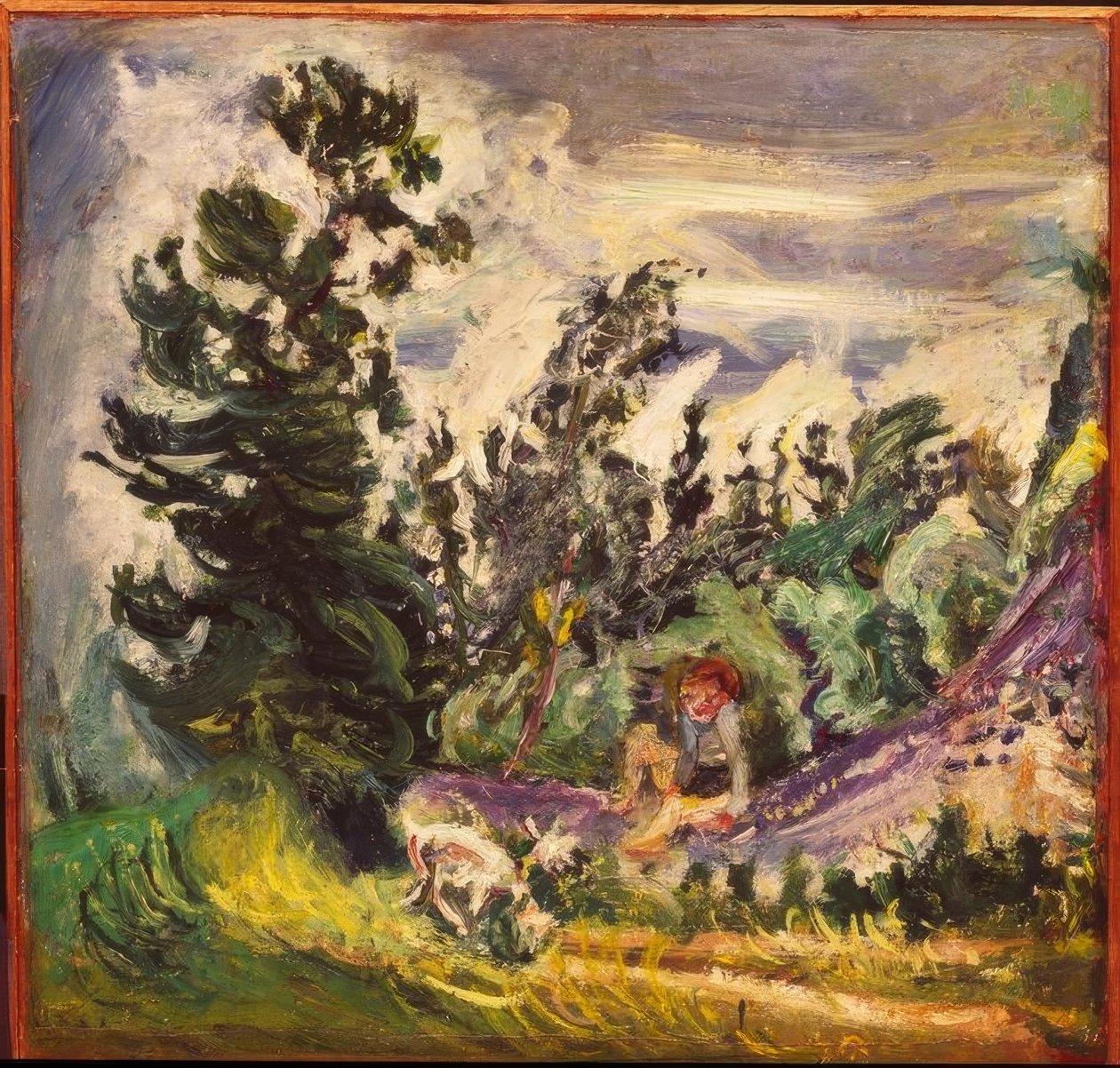 Paysage avec fille et chèvre - Chaim Soutine